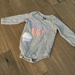 6-9 month Birthday Girl cupcake onesie bodysuit